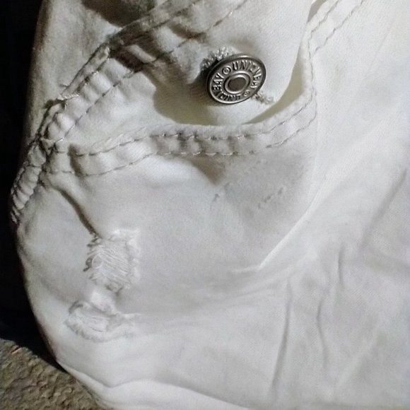 White Denim Short Overalls, Women's - Picture 6 of 7